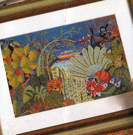 cross stitch picture portraying the wilderness (1)