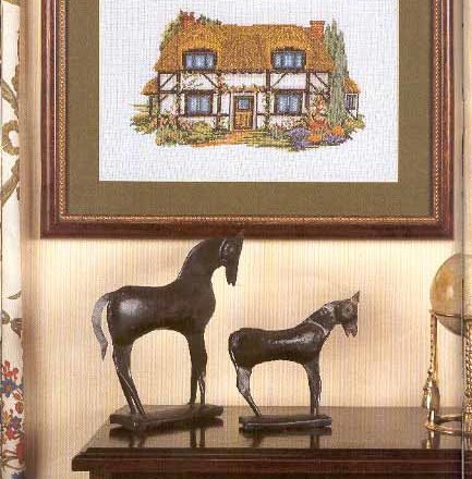 cross stitch picture rustic cottage (1)