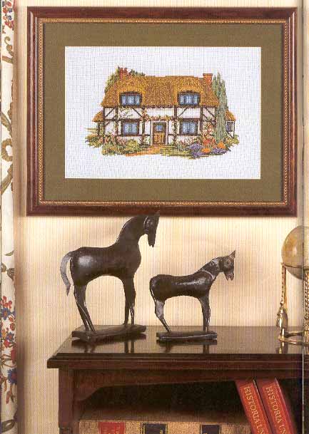 cross stitch picture rustic cottage (1)