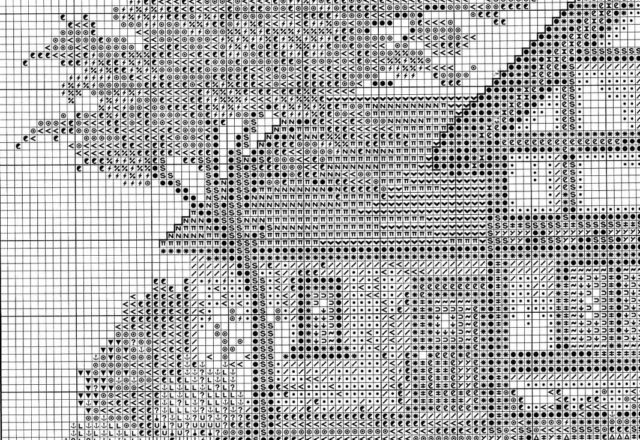 cross stitch picture with English cottage (2)