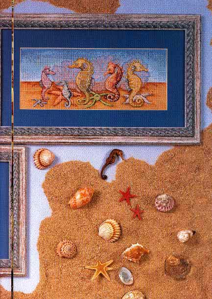 cross stitch picture with seahorses (1)