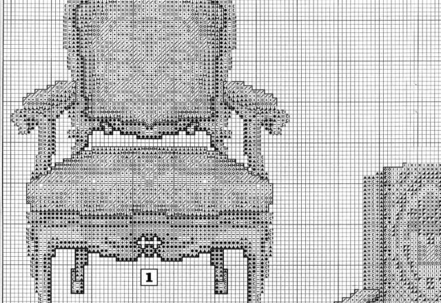 cross stitch picture with vintage armchairs (2)