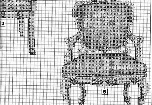 cross stitch picture with vintage armchairs (5)