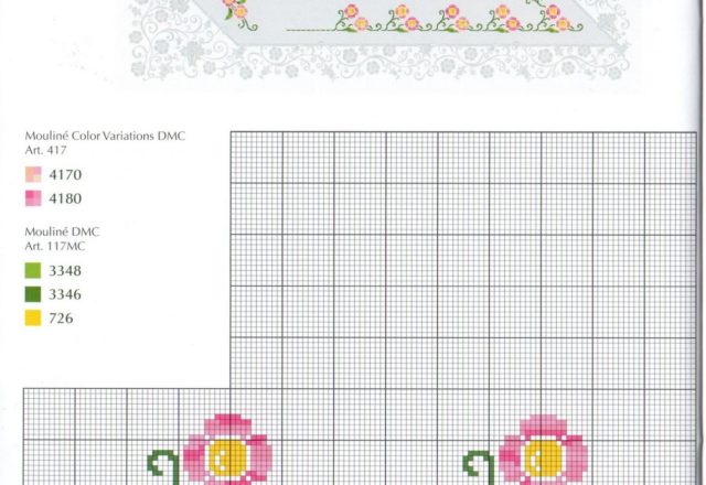 cross stitch pink flowers centerpieces simple (3)