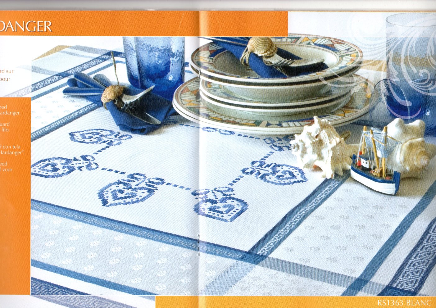 cross-stitch placemat with hearts and blue ribbons (1)