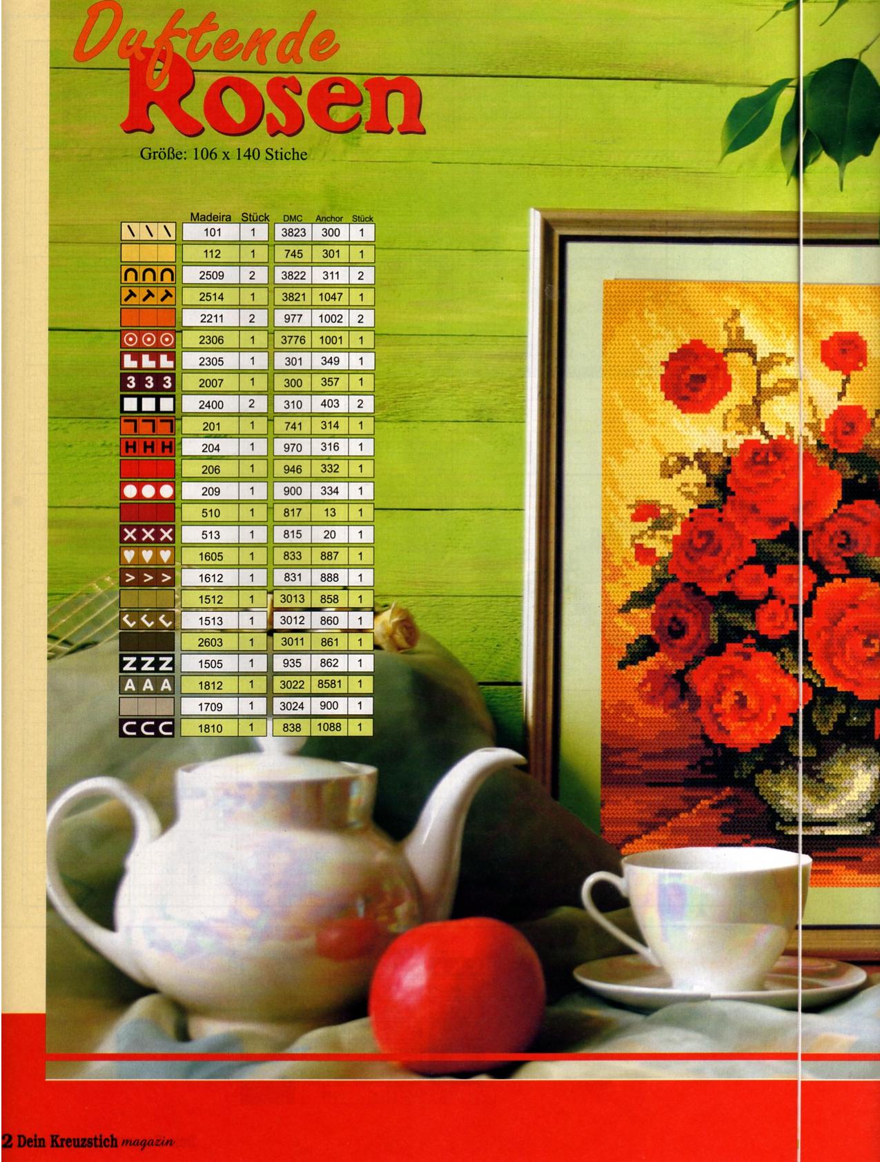 cross stitch red roses picture (1)