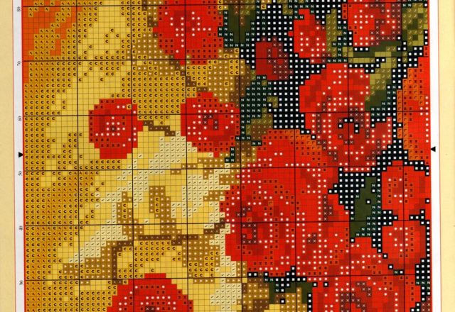 cross stitch red roses picture (2)