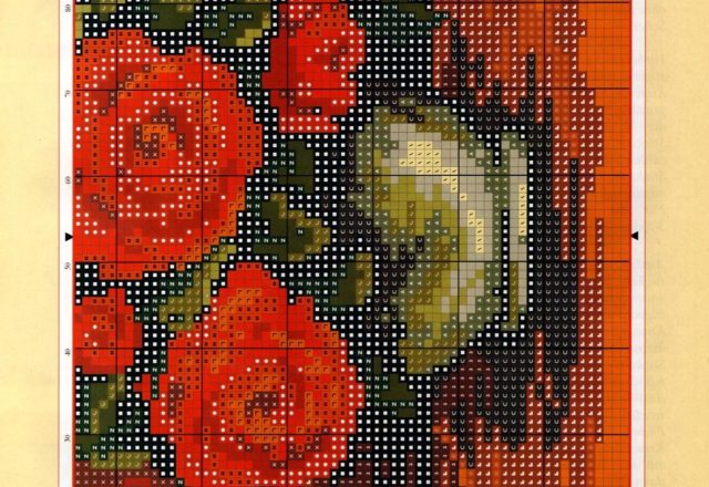 cross stitch red roses picture (3)