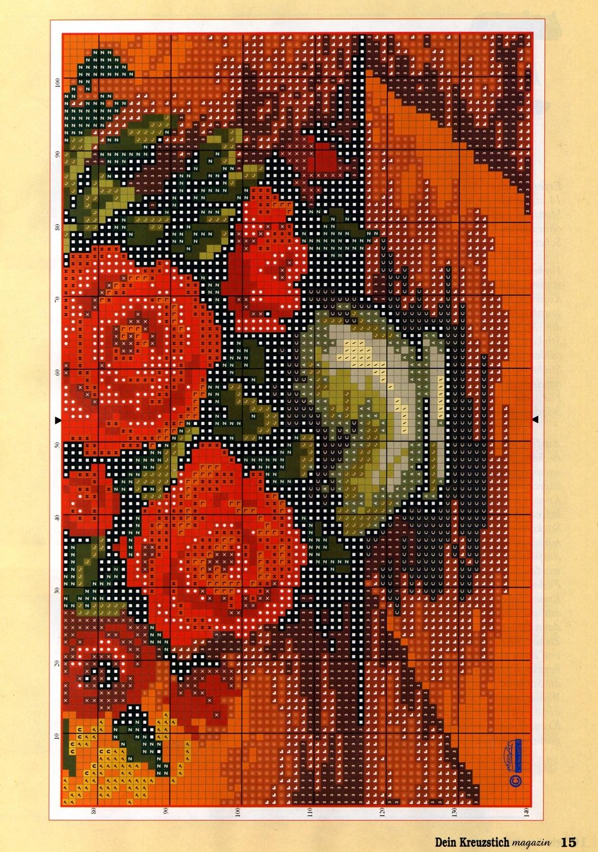 cross stitch red roses picture (3)