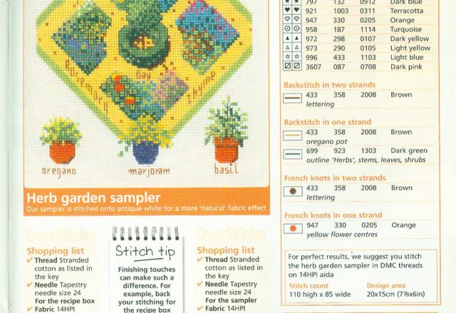 cross-stitch sampler garden herbs (3)