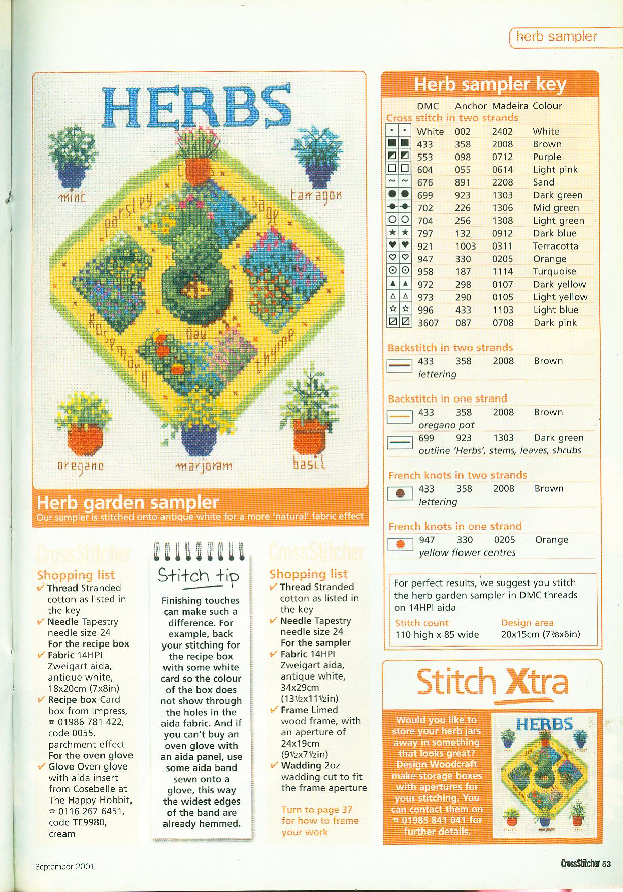 cross-stitch sampler garden herbs (3)