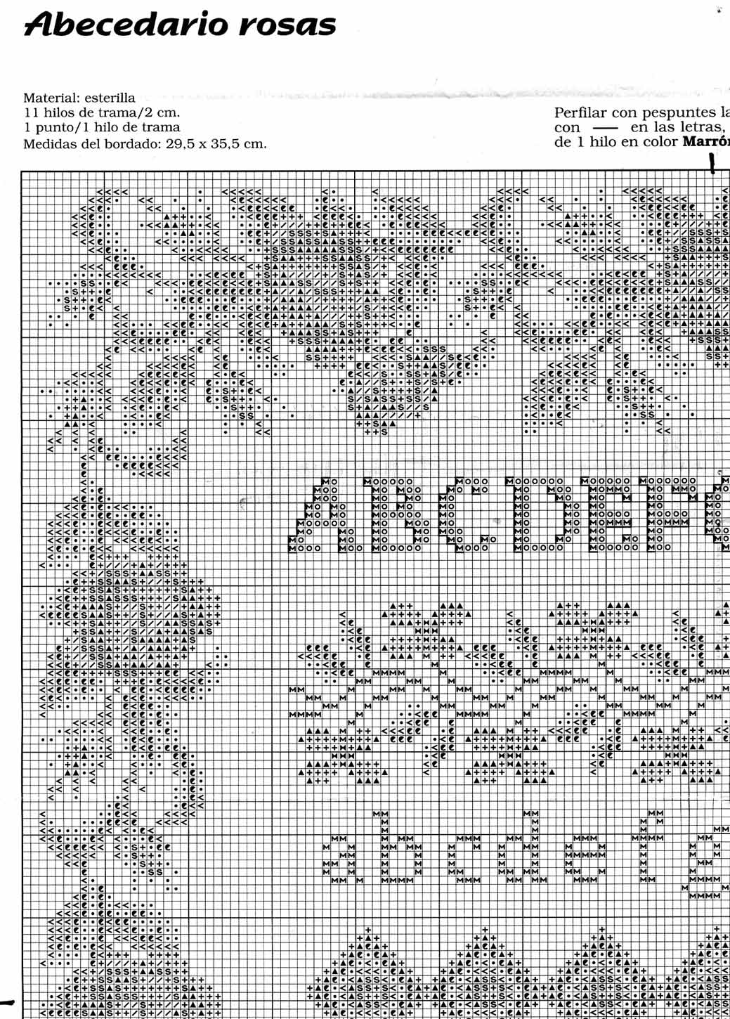 cross stitch sampler with alphabet and roses (2)