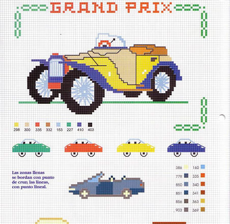 cross stitch small picture with vintage cars (2)