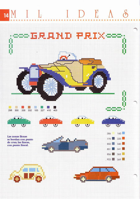 cross stitch small picture with vintage cars (2)