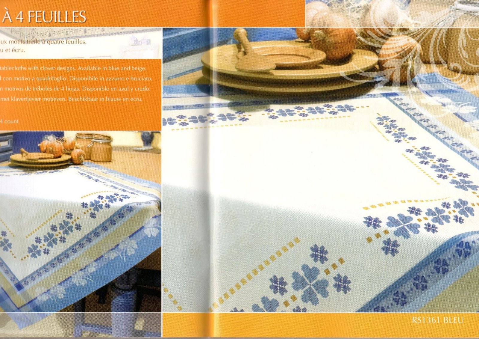 cross stitch tablecloth blue shamrocks (1)