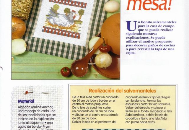 cross stitch tablecloth kitchen with chicken (1)