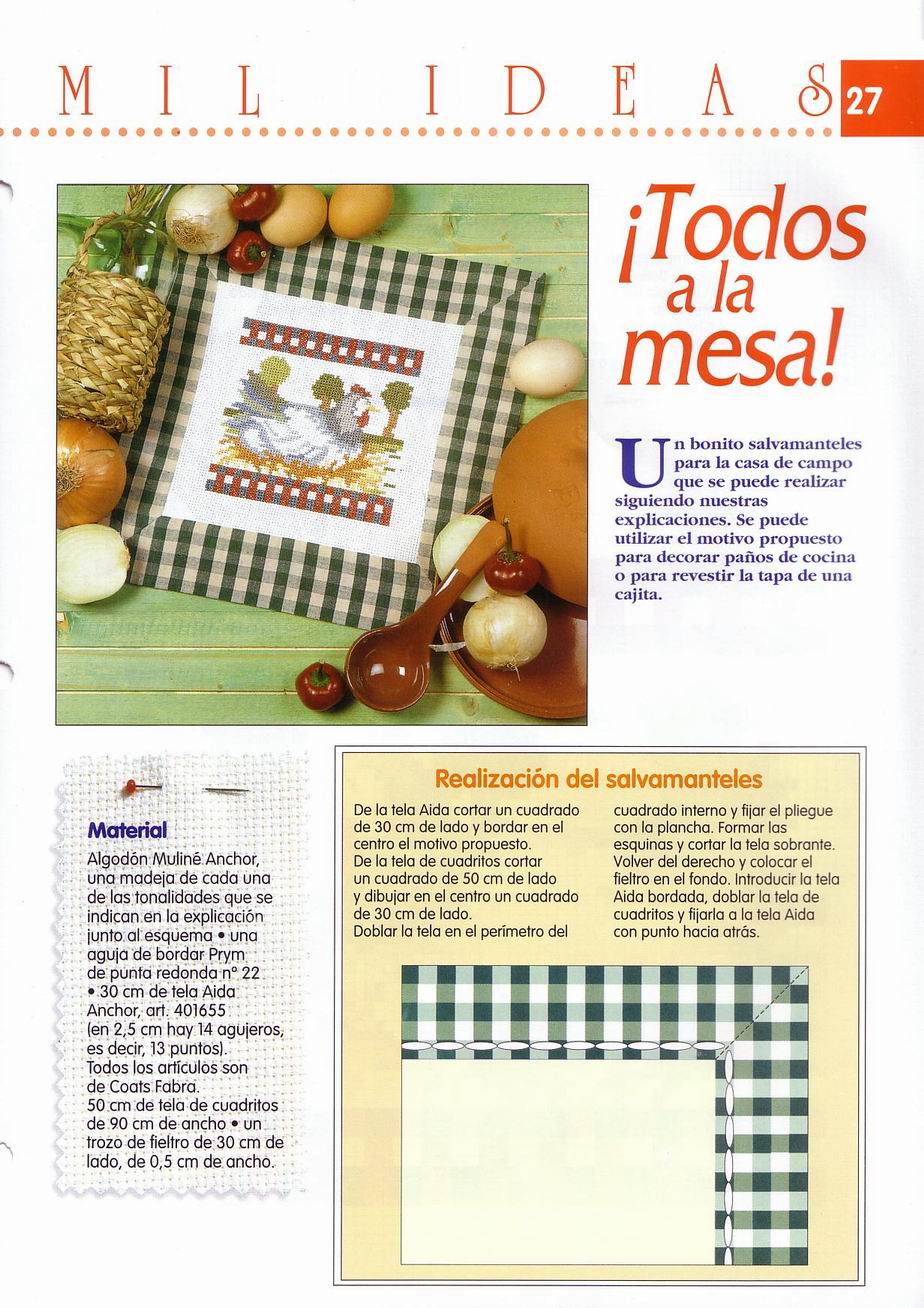 cross stitch tablecloth kitchen with chicken (1)