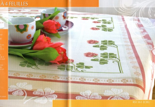 cross stitch tablecloth wildflowers fuchsia (1)