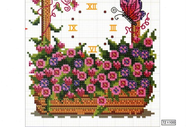 cross stitch welcome clock
