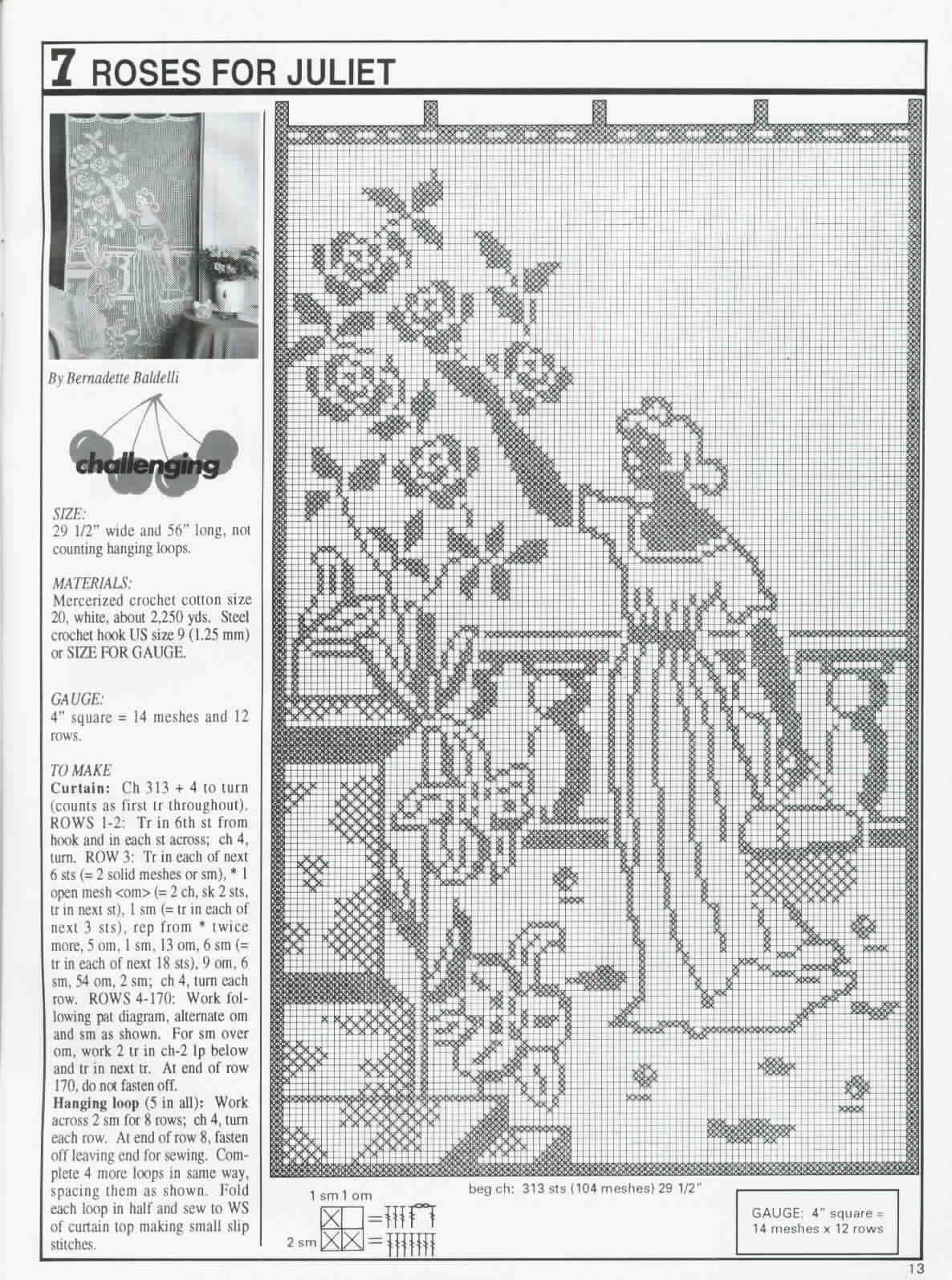 curtain filet lady who collects roses (2)