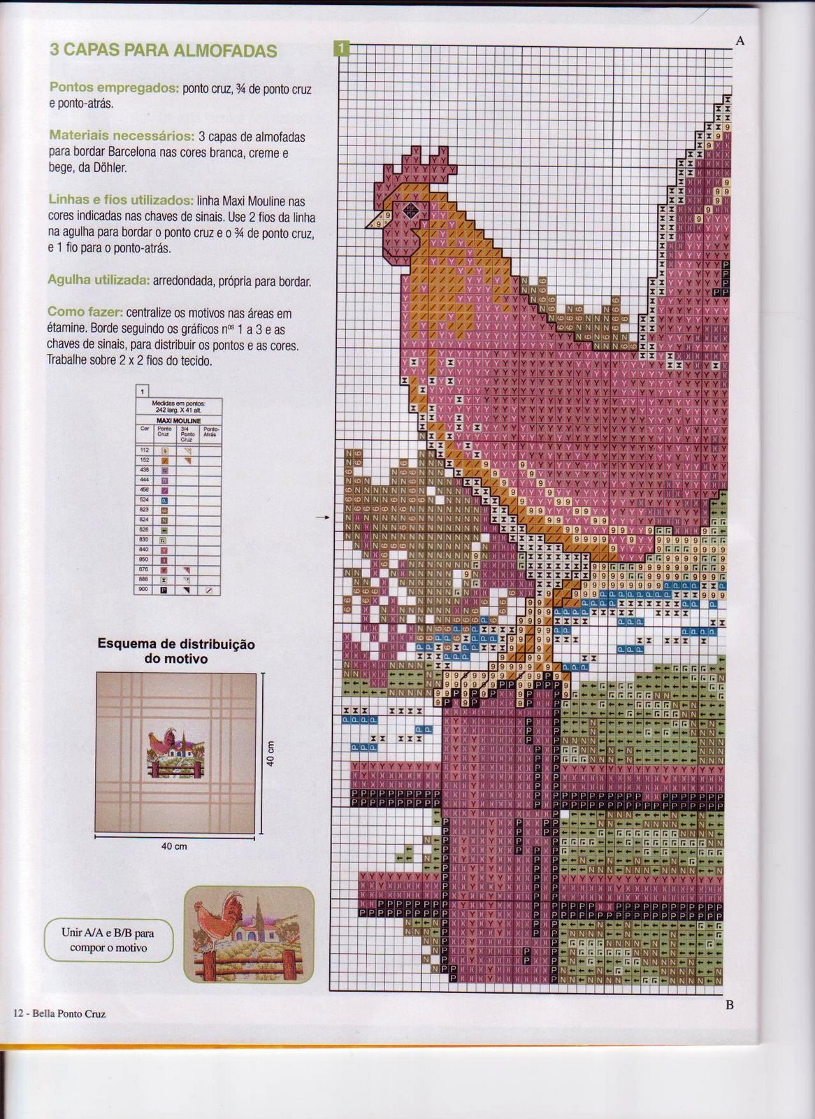 cushion cross stitch farm with cock (2)