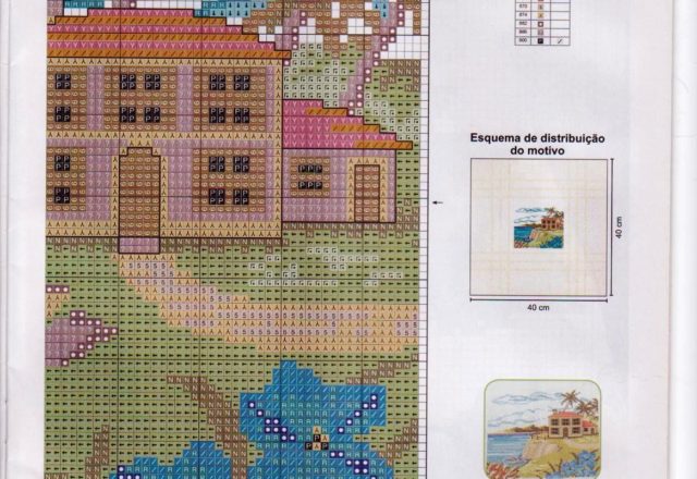 cushion cross stitch house by the sea (2)