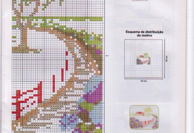 cushion cross stitch house with hortensias (3)