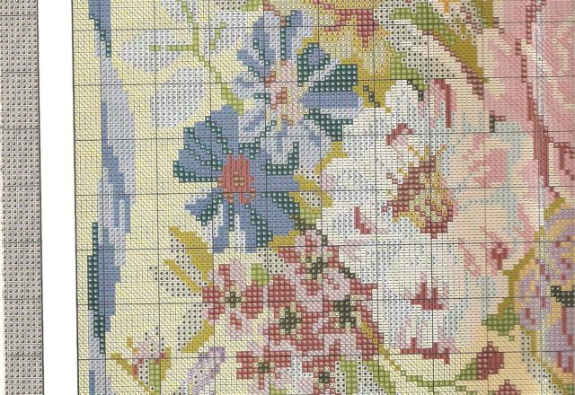 cushion with blue ribbon and beautiful flowers in the middle (3)