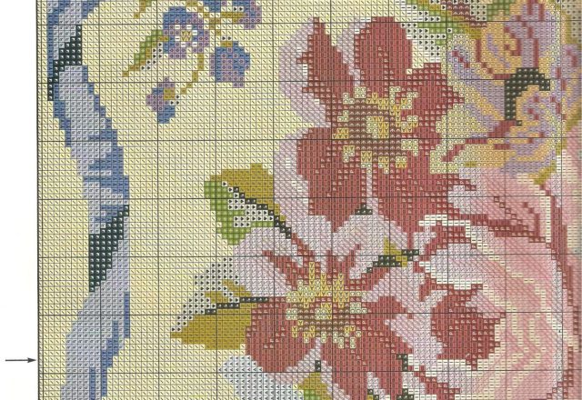 cushion with blue ribbon and beautiful flowers in the middle (4)