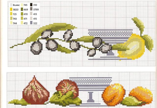 dishtowels cross stitch with figs and lemons (6)
