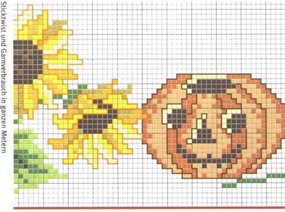 dishtowels with sunflower and pumpkin (3)