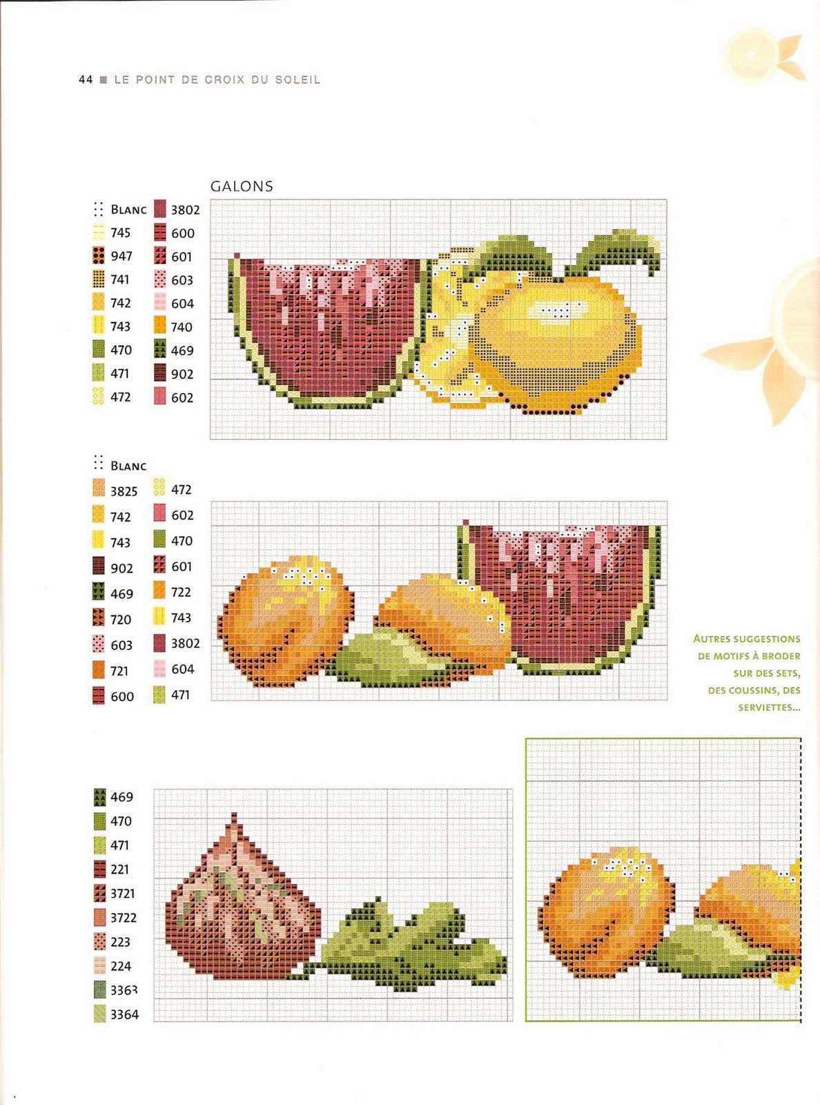 dishtowels with watermelon and melon cross stitch (2)