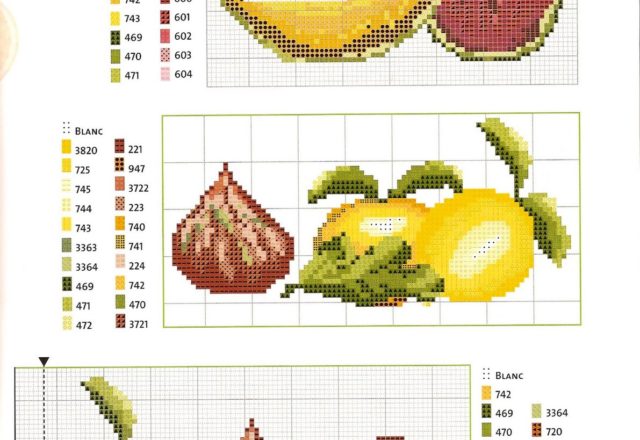 dishtowels with watermelon and melon cross stitch (3)