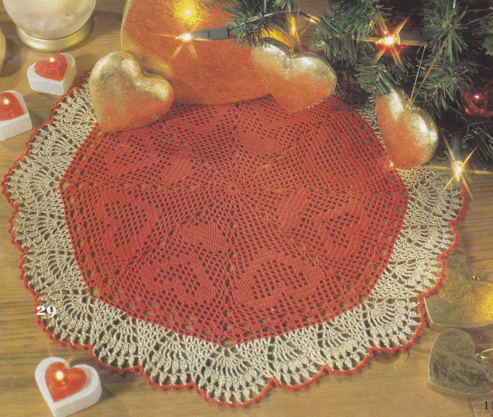doily crochet red hearts (1)