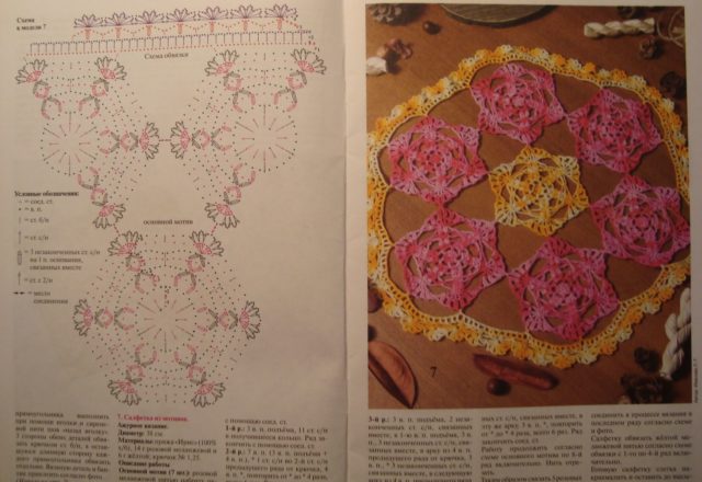 doily crochet round colored hexagonal tiles