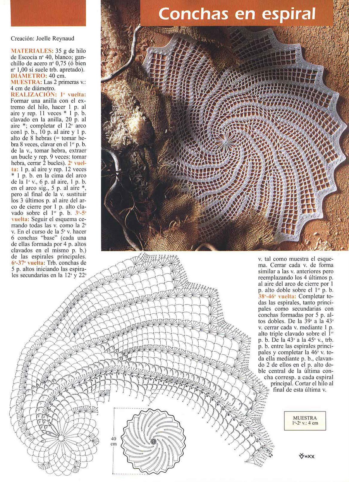 doily crochet round spyral