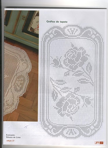 doily filet roses tray
