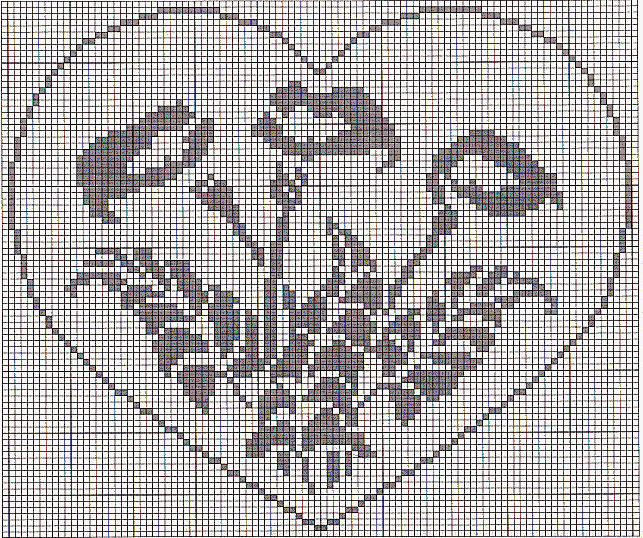 filet heart cushion calle