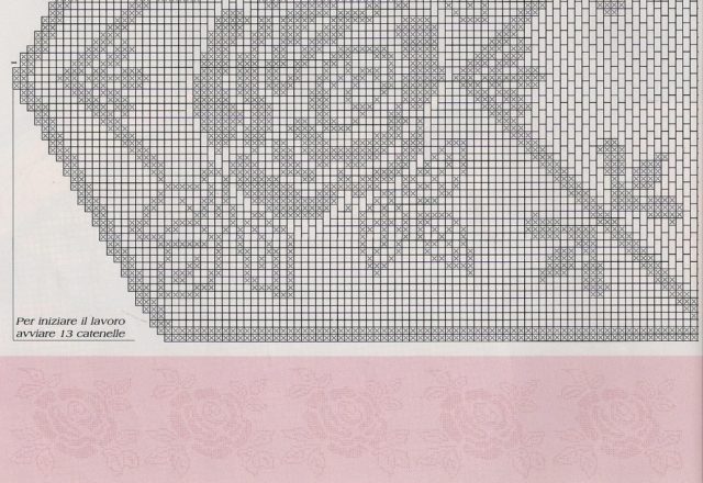 filet table runner rose and tips (2)