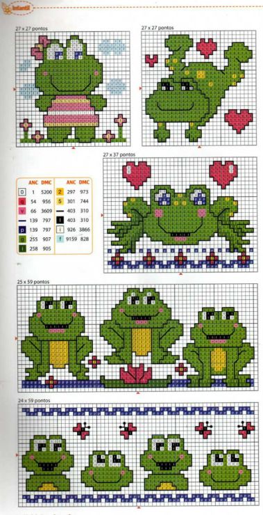 frogs cross stitch patterns baby bibs (2)