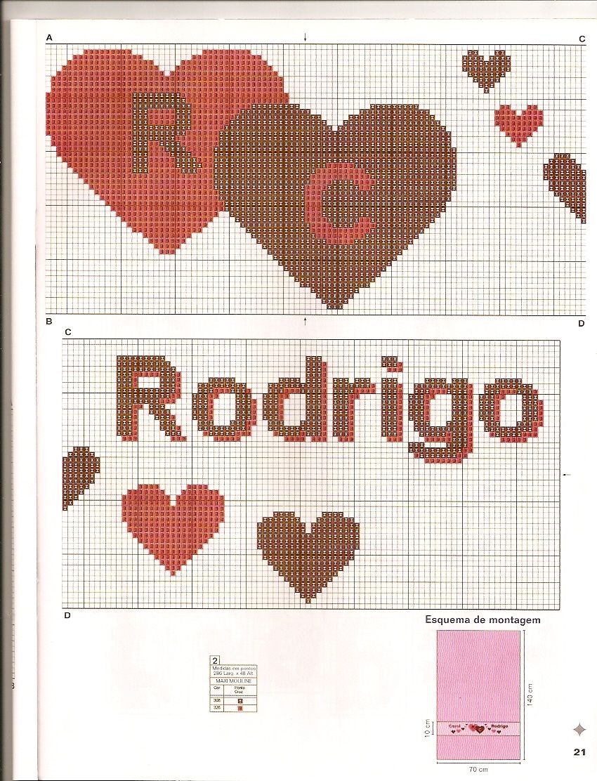 hearts and towels cross stitch alphabet for names (5)