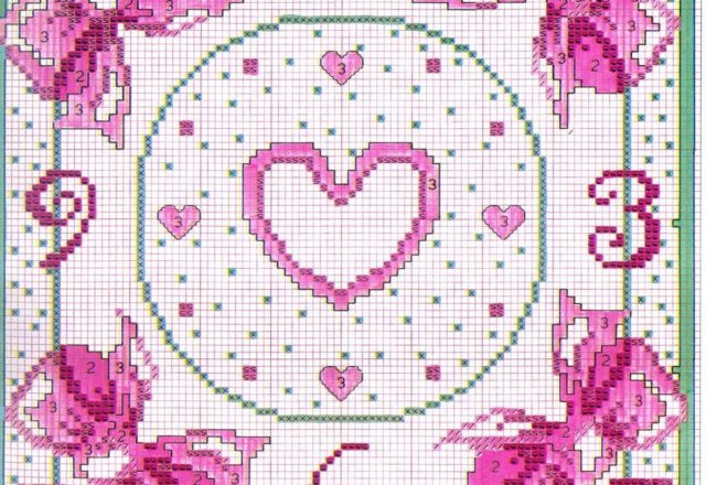 hearts ribbons clock (2)