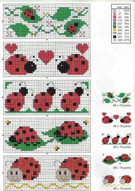 ladybugs cross stitch pattern baby bib