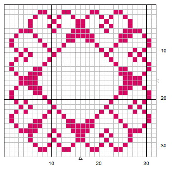 little hearts biscornu