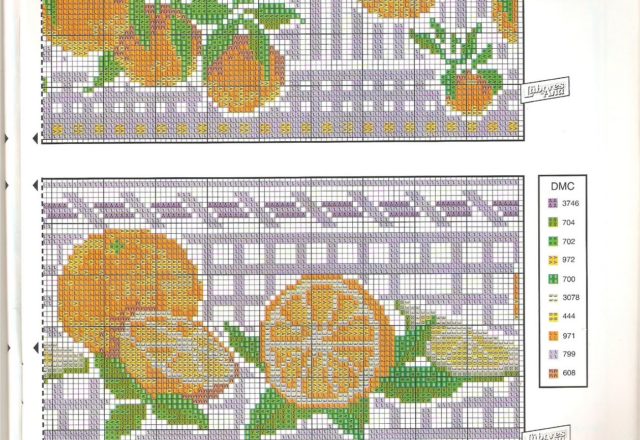 orange and fruits cross stitch border (4)