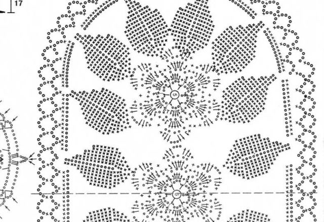 oval filet doily with flowers and leaves (2)