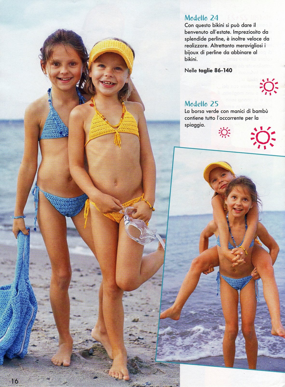 pareo swimsuit visor mat bag crochet child (1)