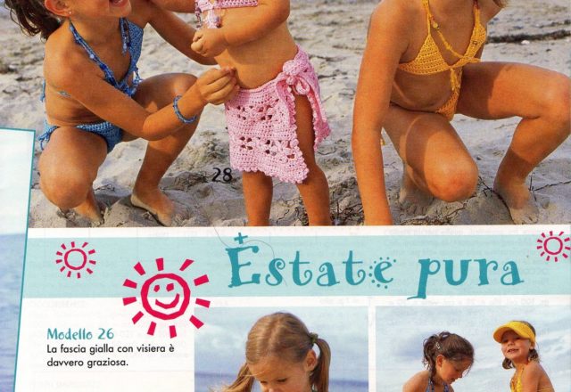 pareo swimsuit visor mat bag crochet child (2)