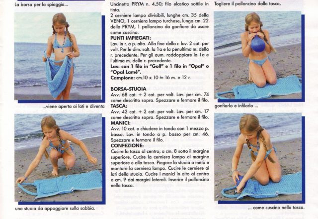 pareo swimsuit visor mat bag crochet child (3)