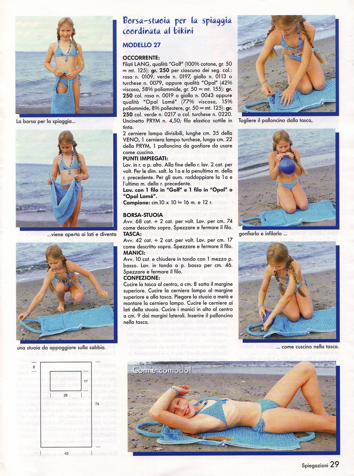 pareo swimsuit visor mat bag crochet child (3)